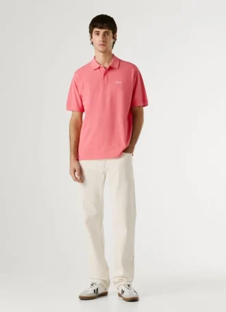 Stückgefärbtes Piqué-Poloshirt