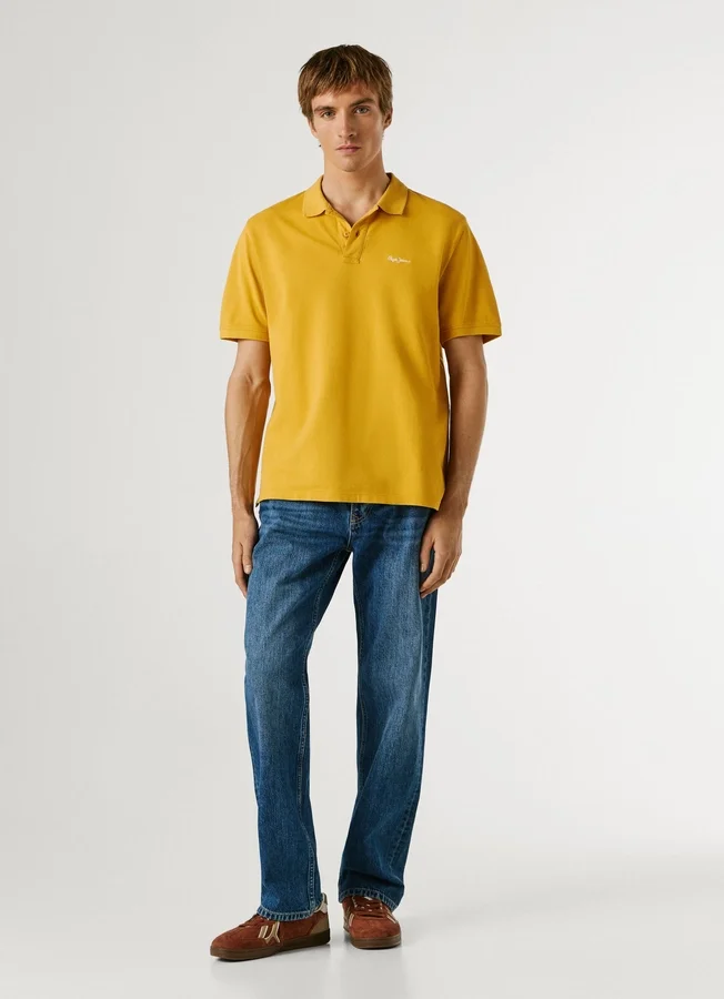 Stückgefärbtes Piqué-Poloshirt Stückgefärbtes Piqué-Poloshirt