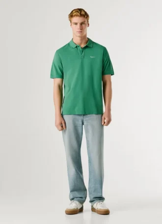 Stückgefärbtes Piqué-Poloshirt