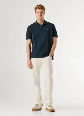 Stückgefärbtes Piqué-Poloshirt