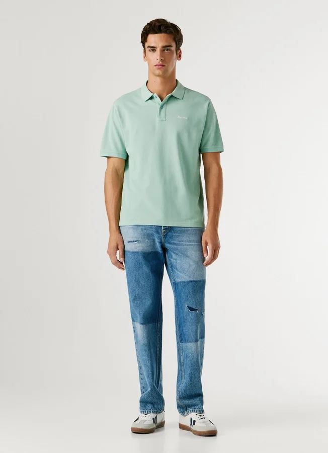 Stückgefärbtes Piqué-Poloshirt Stückgefärbtes Piqué-Poloshirt