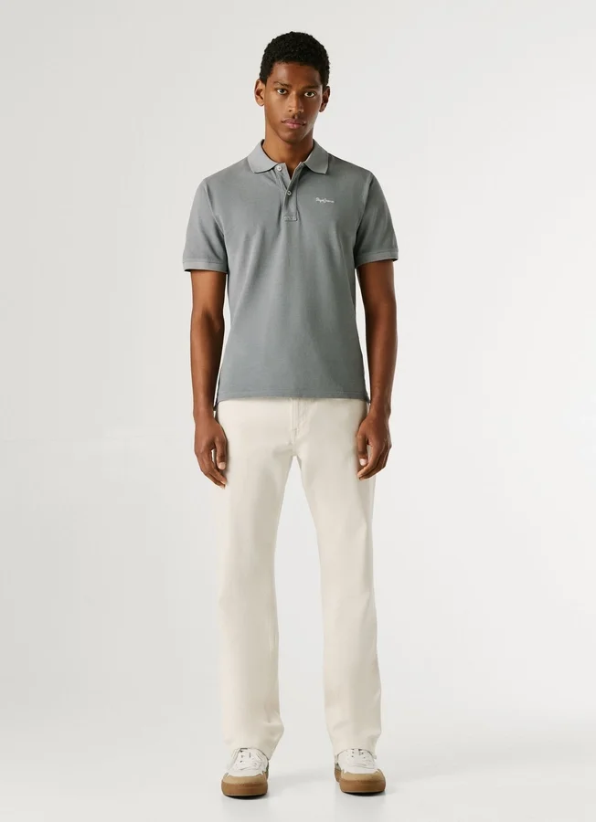 Stückgefärbtes Piqué-Poloshirt Stückgefärbtes Piqué-Poloshirt