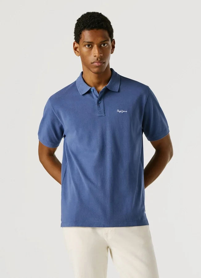 Stückgefärbtes Piqué-Poloshirt Stückgefärbtes Piqué-Poloshirt