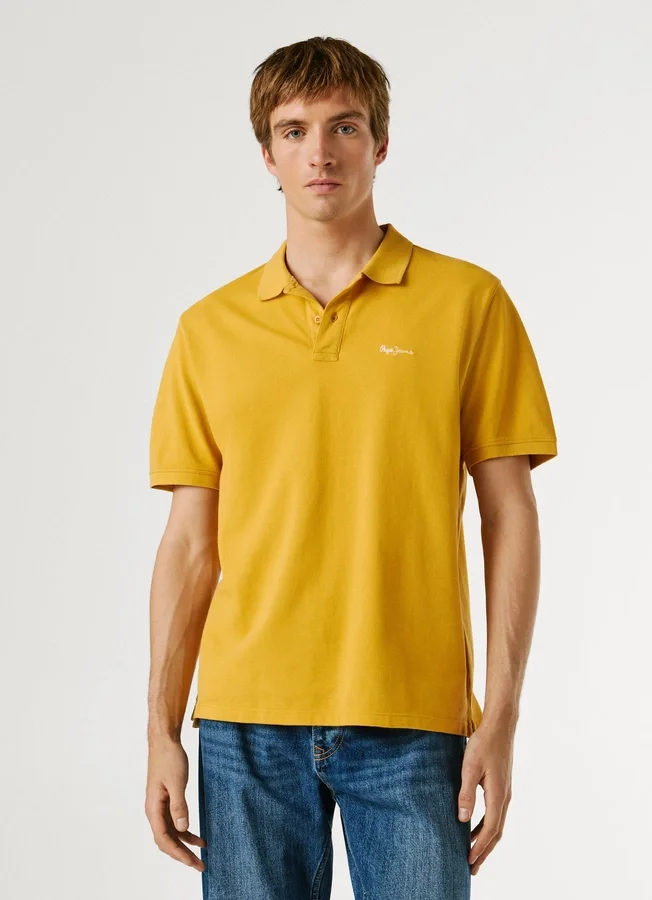 Stückgefärbtes Piqué-Poloshirt Stückgefärbtes Piqué-Poloshirt