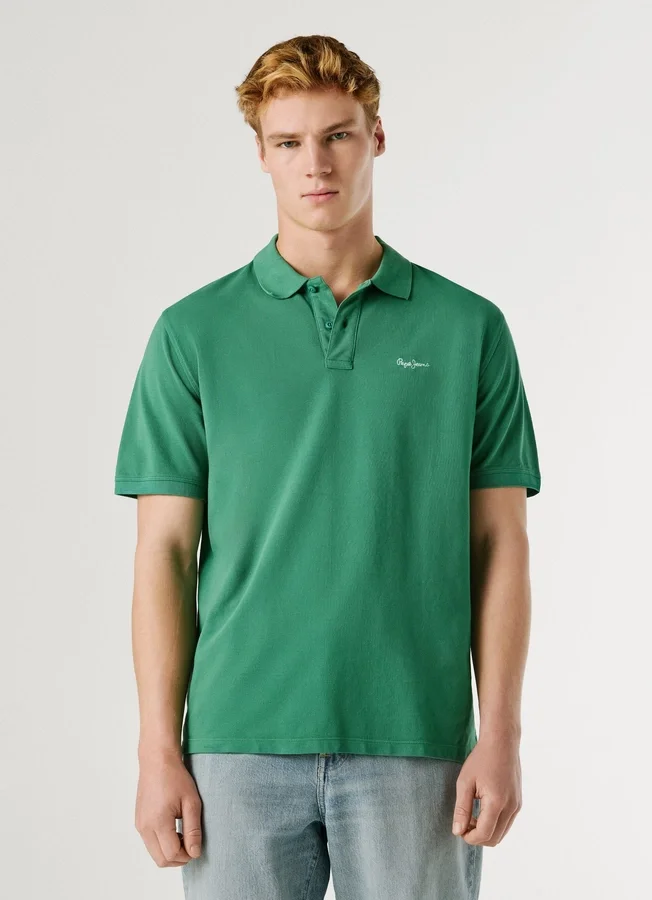 Stückgefärbtes Piqué-Poloshirt Stückgefärbtes Piqué-Poloshirt