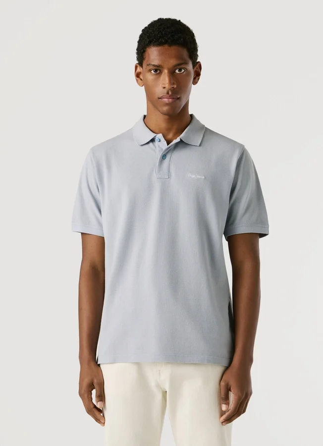 Stückgefärbtes Piqué-Poloshirt Stückgefärbtes Piqué-Poloshirt
