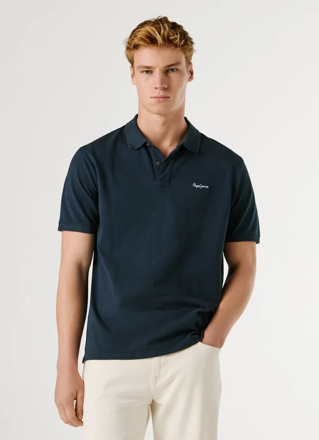Stückgefärbtes Piqué-Poloshirt Stückgefärbtes Piqué-Poloshirt