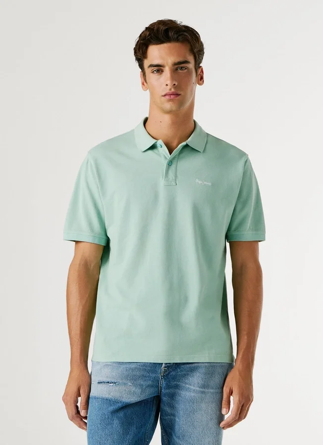 Stückgefärbtes Piqué-Poloshirt Stückgefärbtes Piqué-Poloshirt
