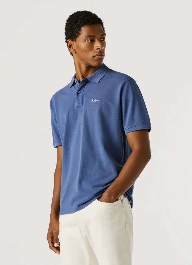 Stückgefärbtes Piqué-Poloshirt Stückgefärbtes Piqué-Poloshirt