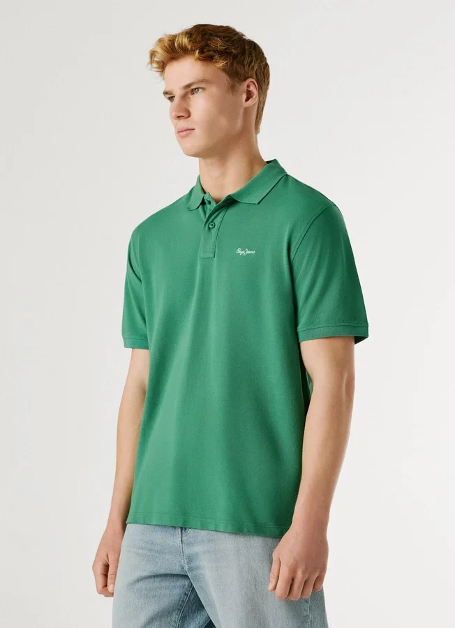 Stückgefärbtes Piqué-Poloshirt Stückgefärbtes Piqué-Poloshirt