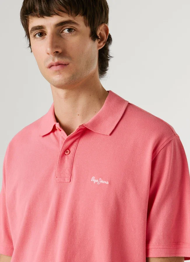 Stückgefärbtes Piqué-Poloshirt Stückgefärbtes Piqué-Poloshirt
