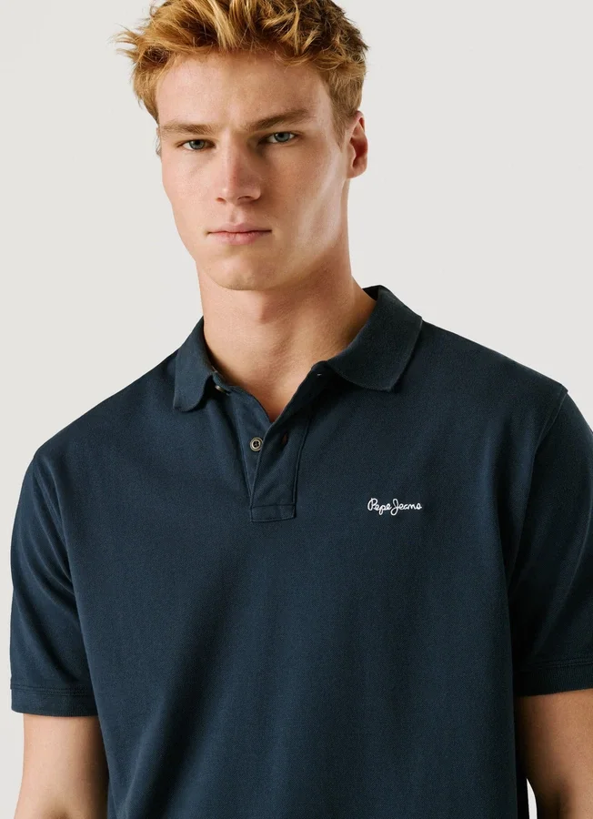 Stückgefärbtes Piqué-Poloshirt Stückgefärbtes Piqué-Poloshirt