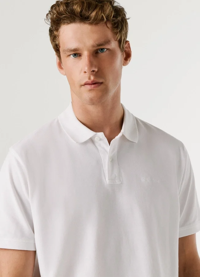 Stückgefärbtes Piqué-Poloshirt Stückgefärbtes Piqué-Poloshirt