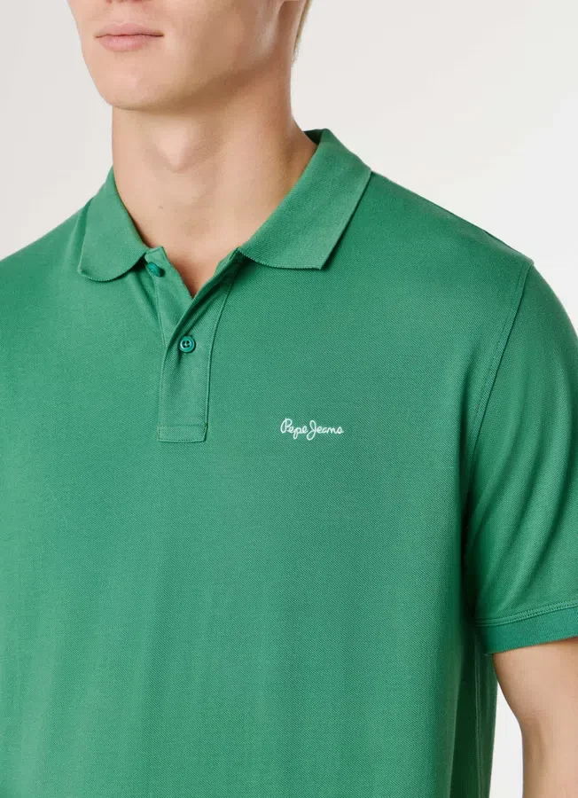 Stückgefärbtes Piqué-Poloshirt Stückgefärbtes Piqué-Poloshirt