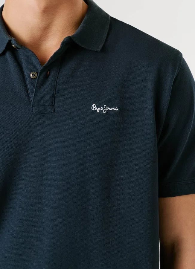 Stückgefärbtes Piqué-Poloshirt Stückgefärbtes Piqué-Poloshirt