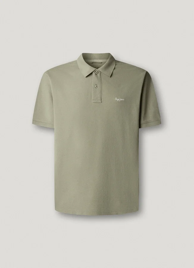 Stückgefärbtes Piqué-Poloshirt Stückgefärbtes Piqué-Poloshirt