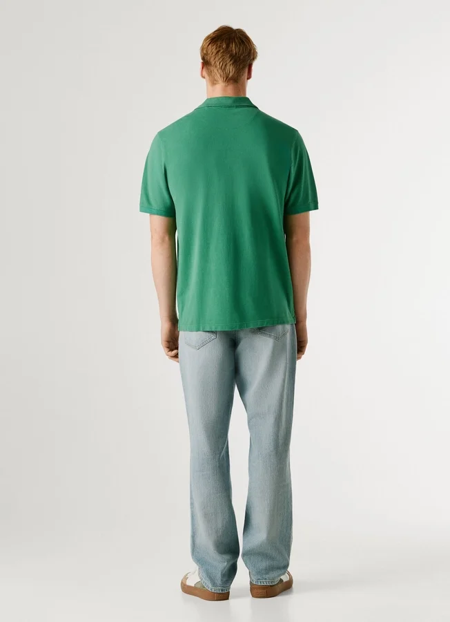 Stückgefärbtes Piqué-Poloshirt Stückgefärbtes Piqué-Poloshirt