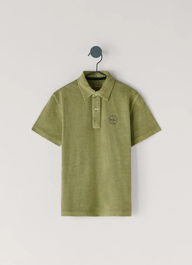 Stückgefärbtes Polohemd in Regular Fit Stückgefärbtes Polohemd in Regular Fit