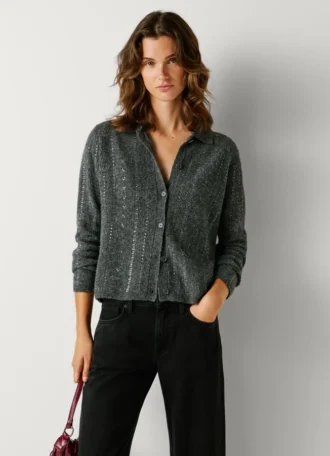 Strickjacke mit Pailletten
