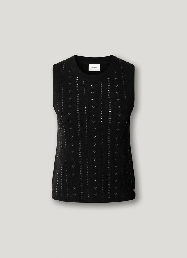 Strickoberteil mit Pailletten Strickoberteil mit Pailletten