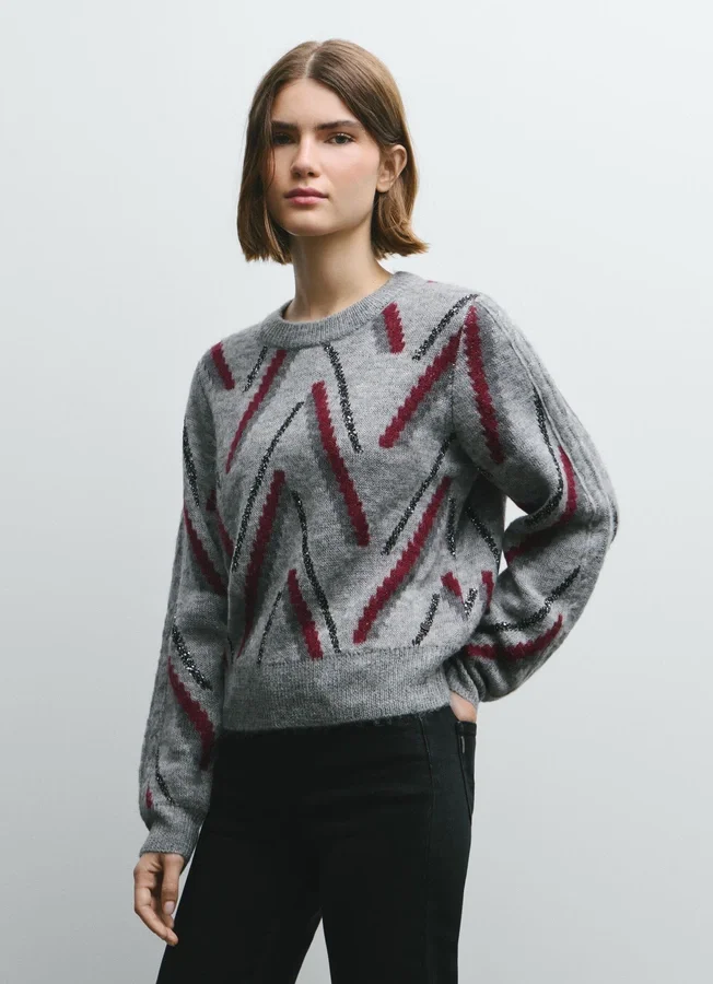 Strickpullover mit Rundhalsausschnitt Strickpullover mit Rundhalsausschnitt