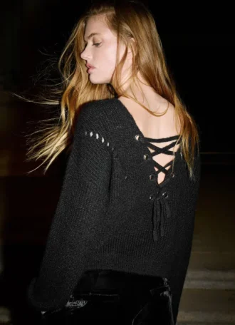 Strickpullover mit V-Ausschnitt