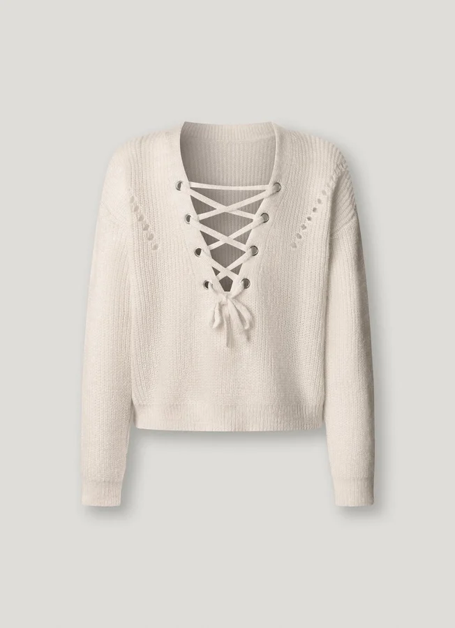 Strickpullover mit V-Ausschnitt Strickpullover mit V-Ausschnitt