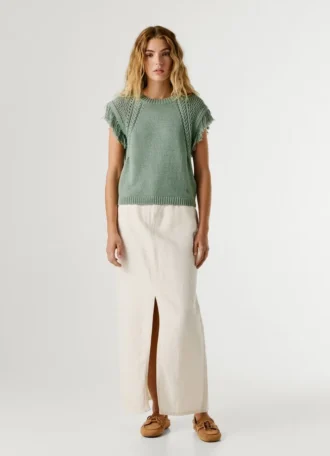 Strickweste mit Rundhalsausschnitt