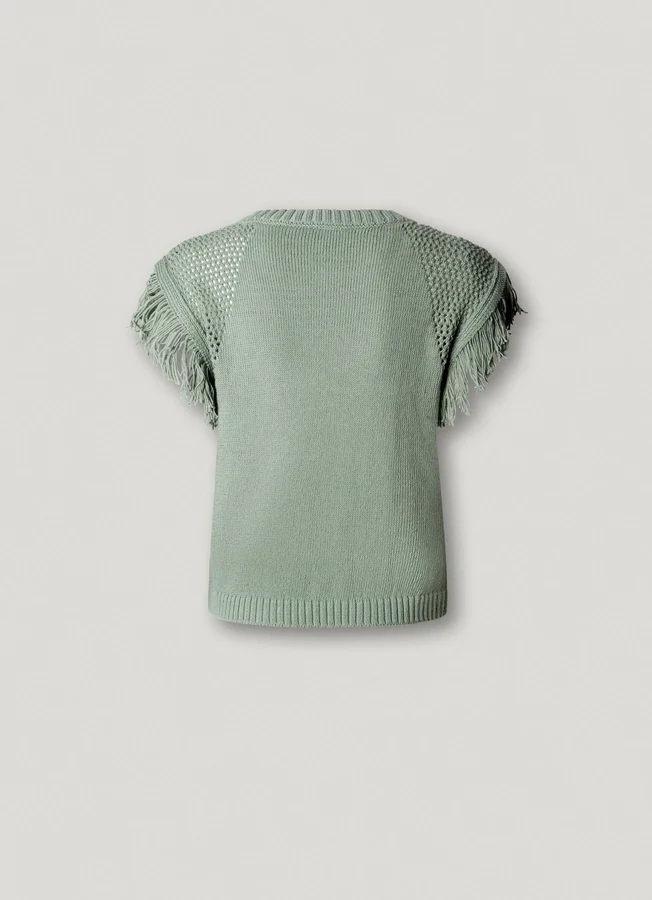 Strickweste mit Rundhalsausschnitt Strickweste mit Rundhalsausschnitt