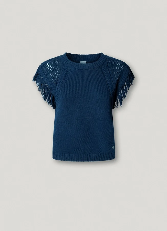 Strickweste mit Rundhalsausschnitt Strickweste mit Rundhalsausschnitt