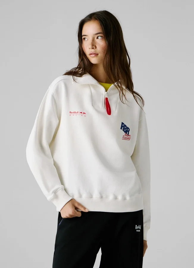 Sweatshirt mit halbem Reißverschluss und lockerer Passform Sweatshirt mit halbem Reißverschluss und lockerer Passform