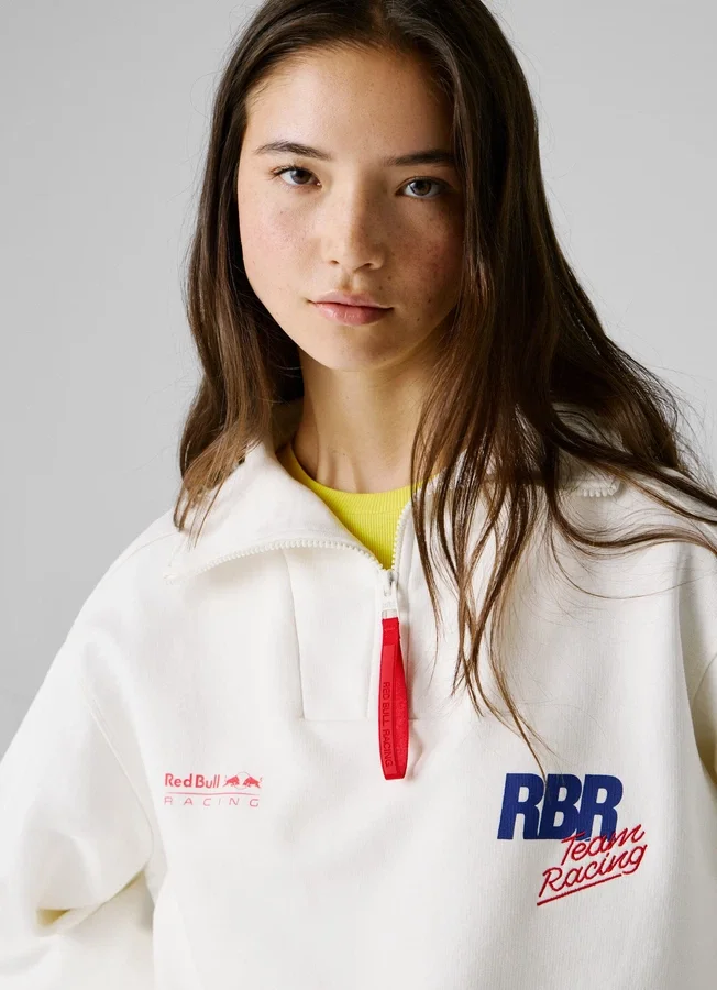 Sweatshirt mit halbem Reißverschluss und lockerer Passform Sweatshirt mit halbem Reißverschluss und lockerer Passform