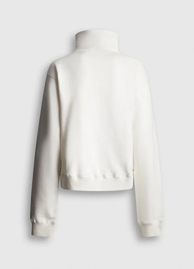 Sweatshirt mit halbem Reißverschluss und lockerer Passform Sweatshirt mit halbem Reißverschluss und lockerer Passform