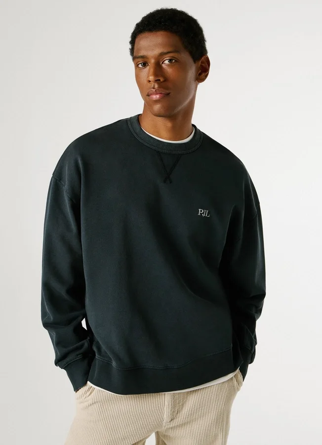 Sweatshirt mit Rundhalsausschnitt und lockerer Passform Sweatshirt mit Rundhalsausschnitt und lockerer Passform