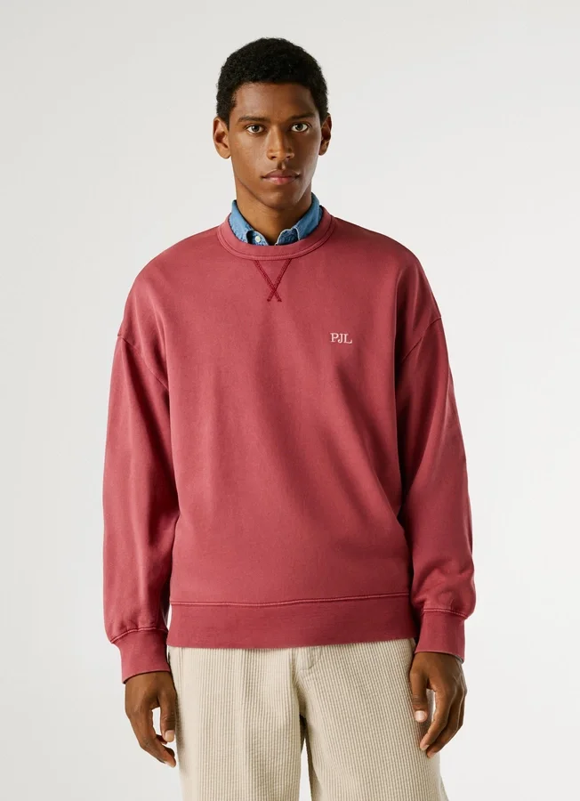 Sweatshirt mit Rundhalsausschnitt und lockerer Passform Sweatshirt mit Rundhalsausschnitt und lockerer Passform