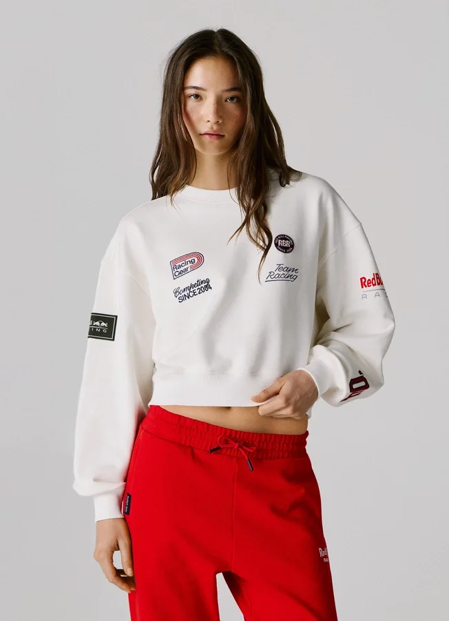 Sweatshirt mit Rundhalsausschnitt und lockerer Passform Sweatshirt mit Rundhalsausschnitt und lockerer Passform
