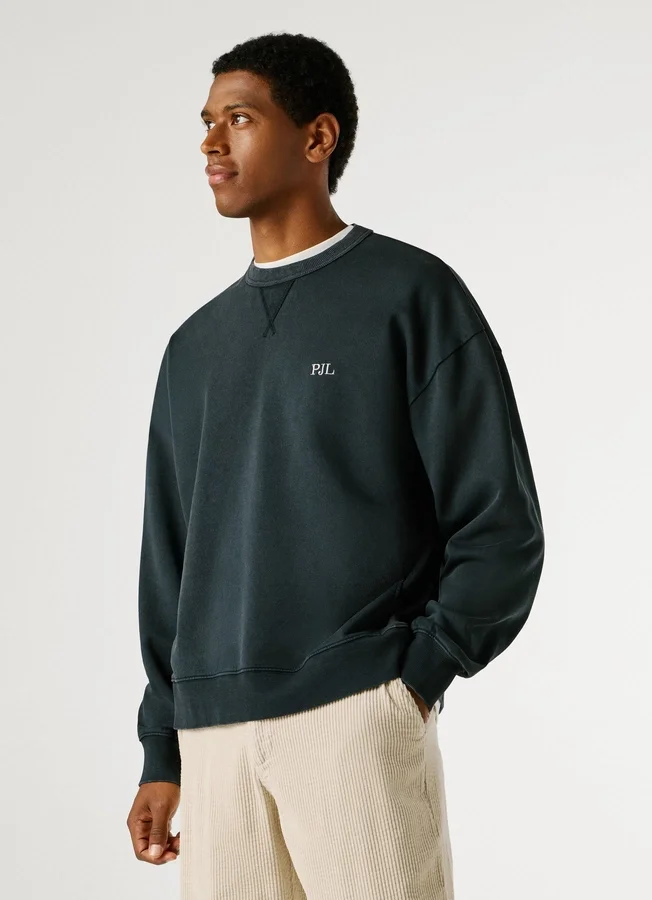 Sweatshirt mit Rundhalsausschnitt und lockerer Passform Sweatshirt mit Rundhalsausschnitt und lockerer Passform