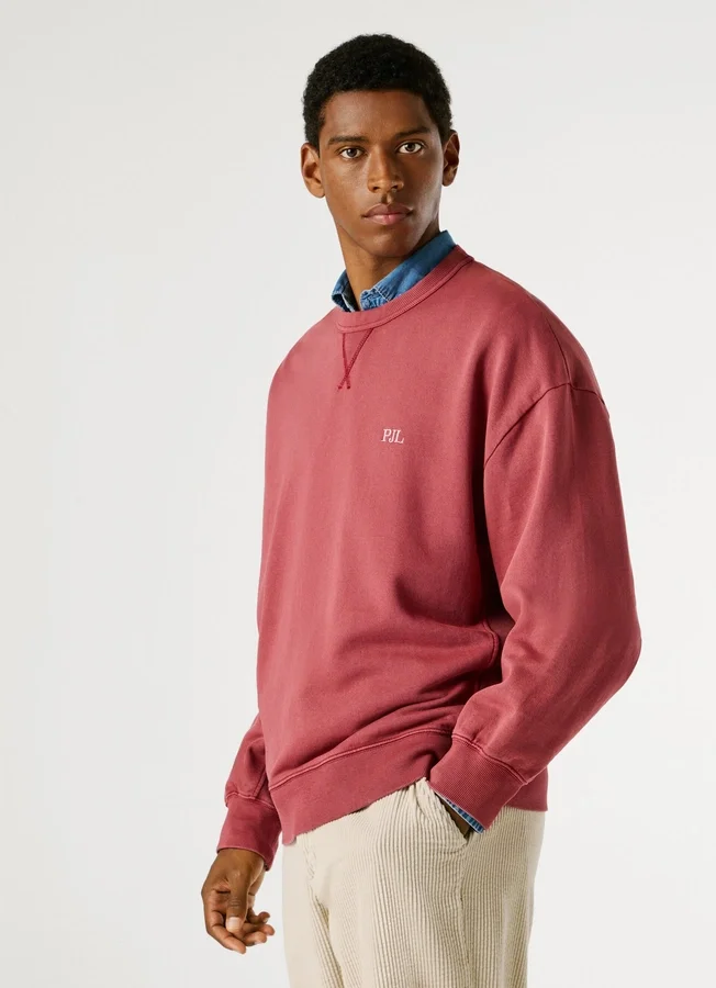Sweatshirt mit Rundhalsausschnitt und lockerer Passform Sweatshirt mit Rundhalsausschnitt und lockerer Passform
