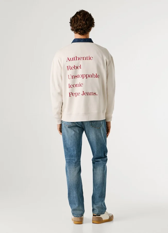 Sweatshirt mit Rundhalsausschnitt und lockerer Passform Sweatshirt mit Rundhalsausschnitt und lockerer Passform