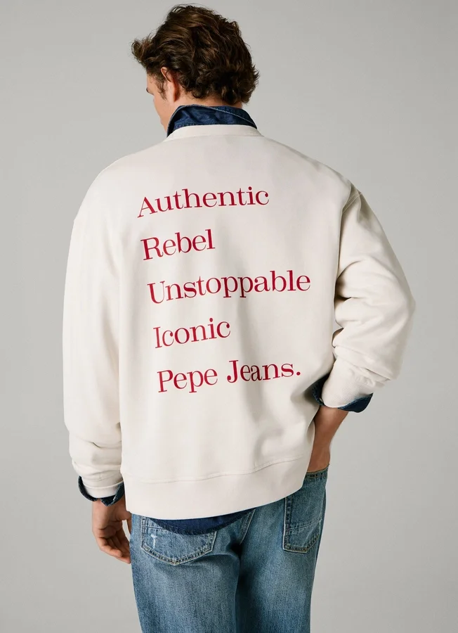 Sweatshirt mit Rundhalsausschnitt und lockerer Passform Sweatshirt mit Rundhalsausschnitt und lockerer Passform