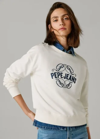 Sweatshirt mit Rundhalsausschnitt und Logo
