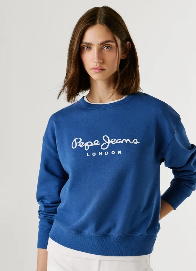 Sweatshirt mit Rundhalsausschnitt und Logo Sweatshirt mit Rundhalsausschnitt und Logo