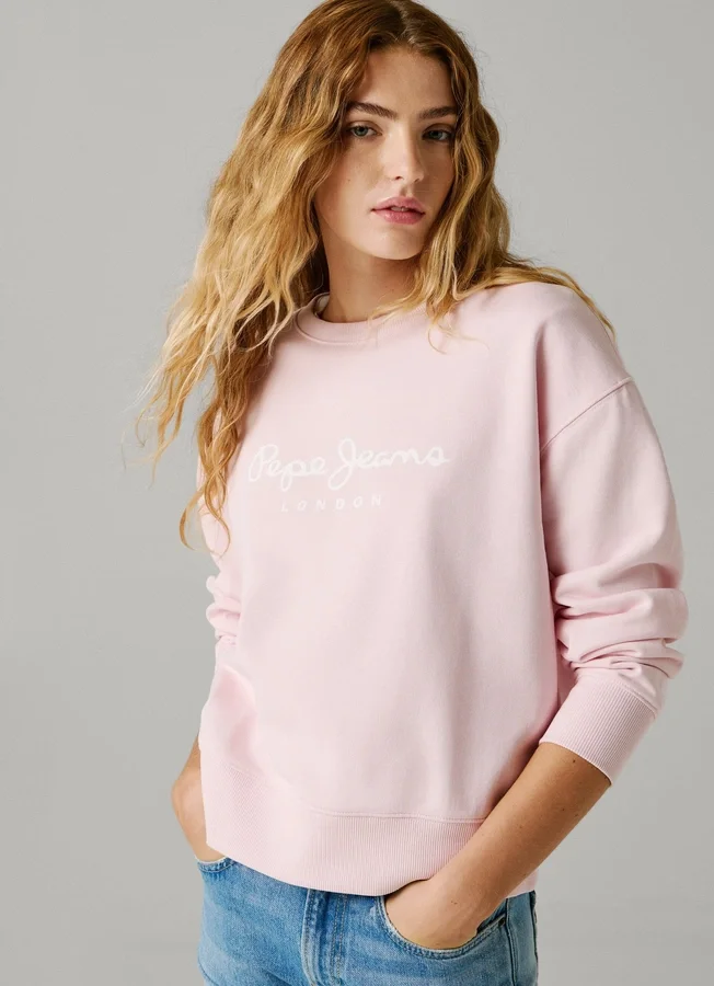 Sweatshirt mit Rundhalsausschnitt und Logo Sweatshirt mit Rundhalsausschnitt und Logo