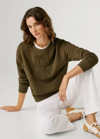Sweatshirt mit Rundhalsausschnitt und Logo