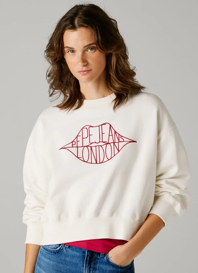 Sweatshirt mit Rundhalsausschnitt und Logo Sweatshirt mit Rundhalsausschnitt und Logo