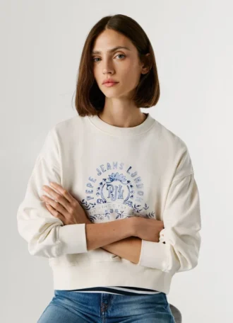 Sweatshirt mit Rundhalsausschnitt und Logo