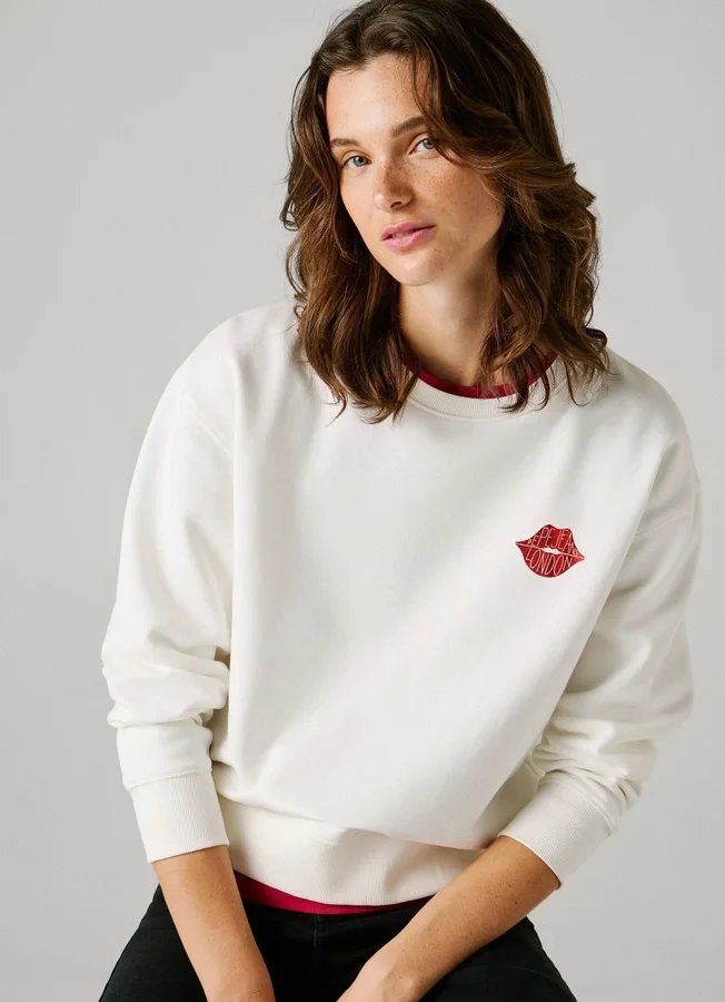 Sweatshirt mit Rundhalsausschnitt und Logo Sweatshirt mit Rundhalsausschnitt und Logo