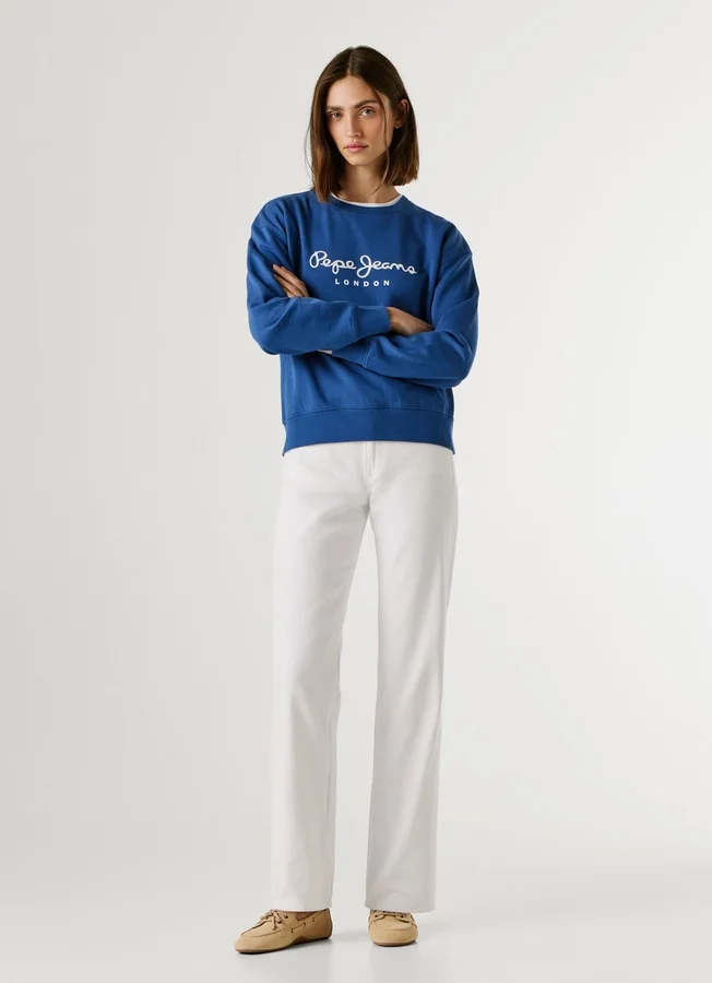 Sweatshirt mit Rundhalsausschnitt und Logo Sweatshirt mit Rundhalsausschnitt und Logo