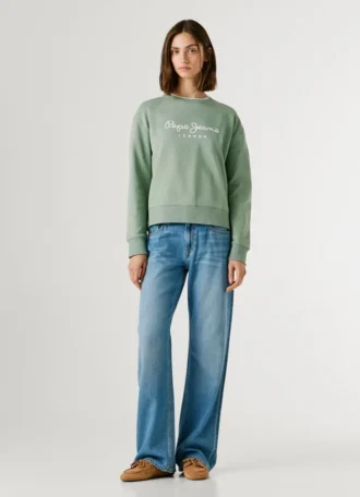 Sweatshirt mit Rundhalsausschnitt und Logo