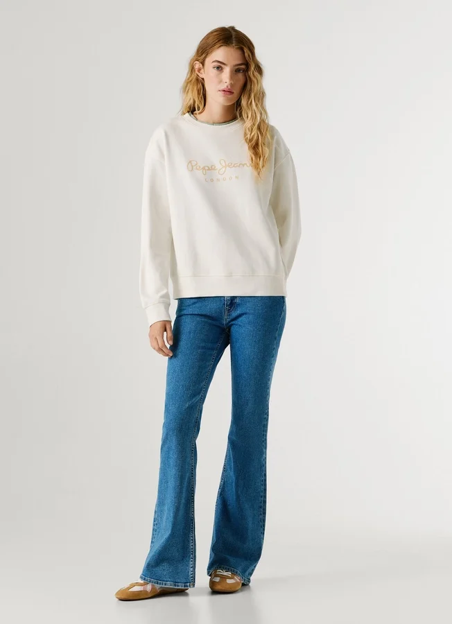 Sweatshirt mit Rundhalsausschnitt und Logo Sweatshirt mit Rundhalsausschnitt und Logo